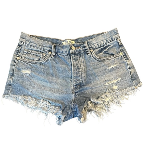 We The Free Women's Distressed Denim Cut Off Shorts. Button Fly Size 26 - Picture 5 of 7